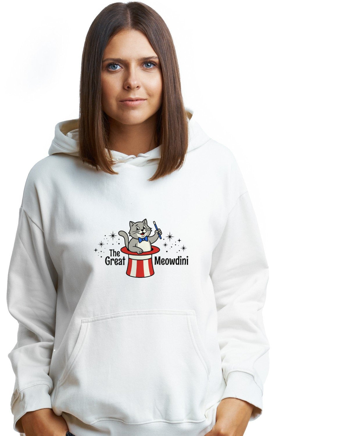 Feline Illusionist Storybook Magic Hoodie — lifestyle photo