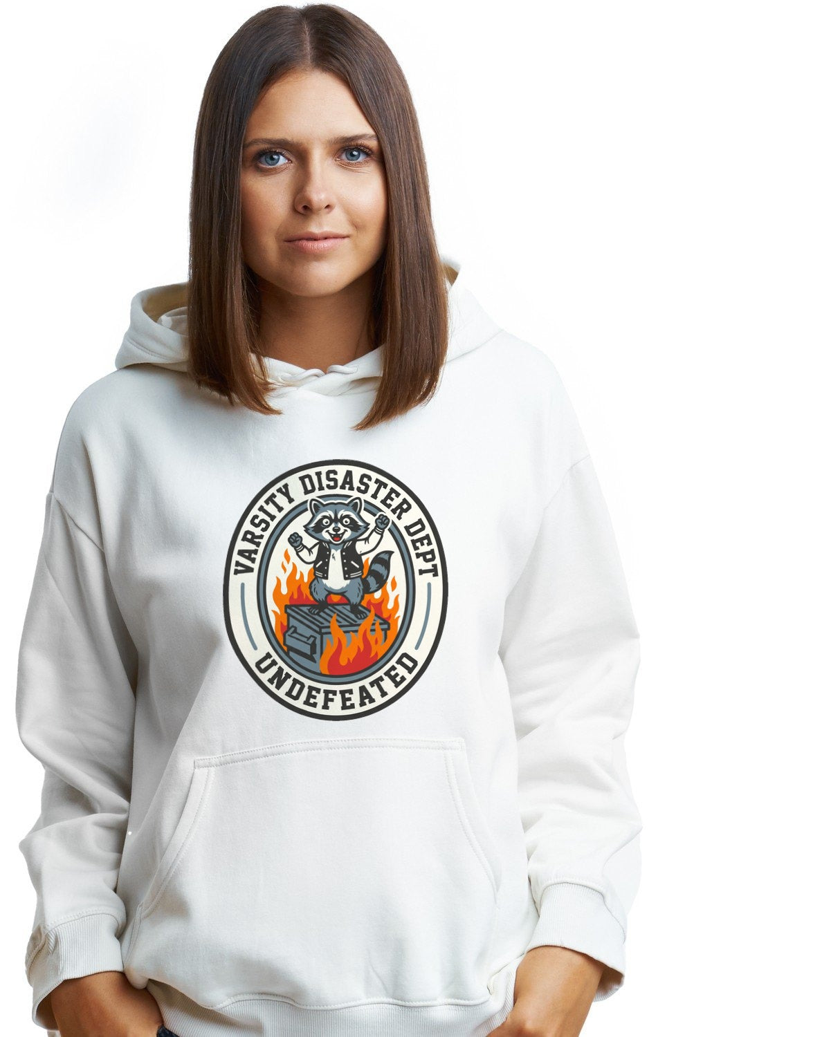 Varsity Disaster Dept Mascot Badge Hoodie — lifestyle photo