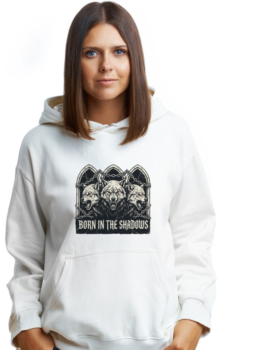 Relentless Pack Gothic Iron Crest Hoodie — lifestyle photo
