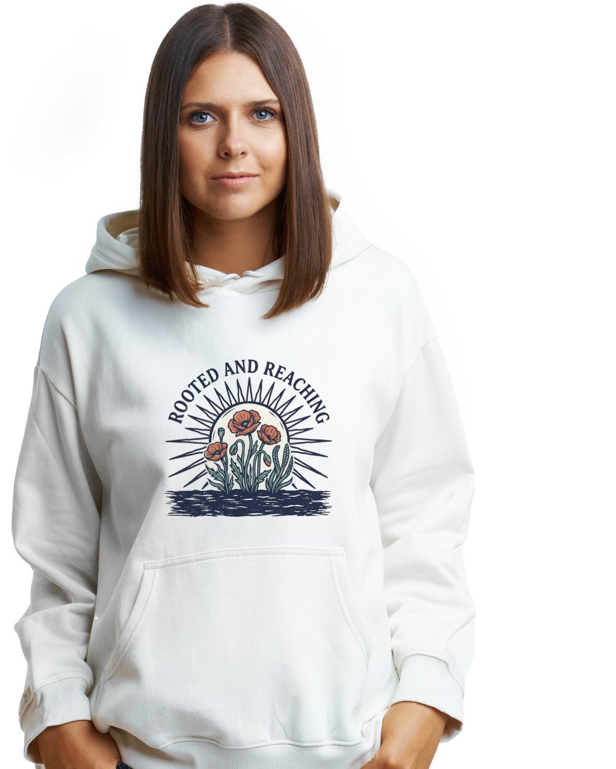 Rooted In Sunlight Carved Poppy Hoodie — lifestyle photo