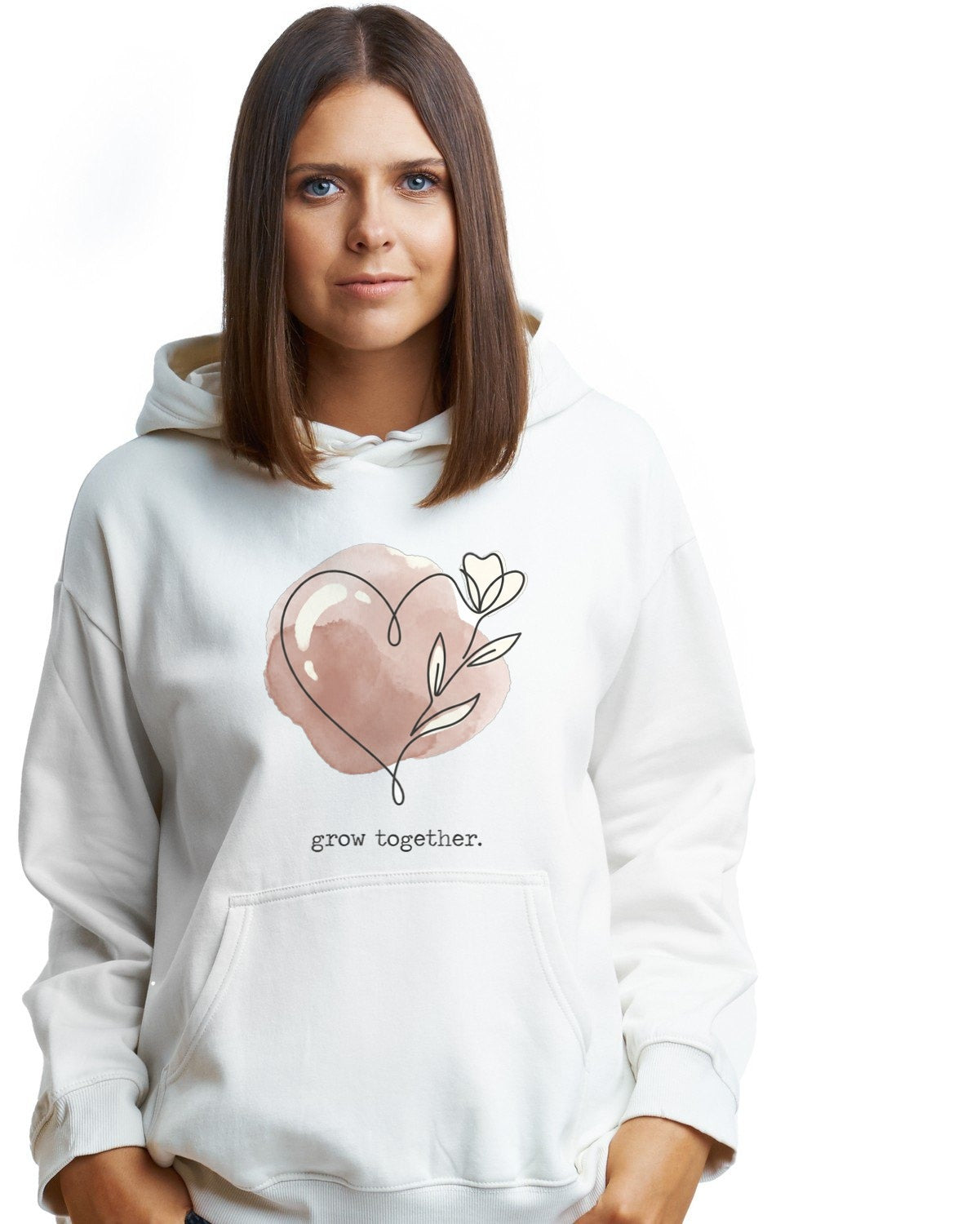 Bound By Bloom Continuous Line Art Hoodie — lifestyle photo