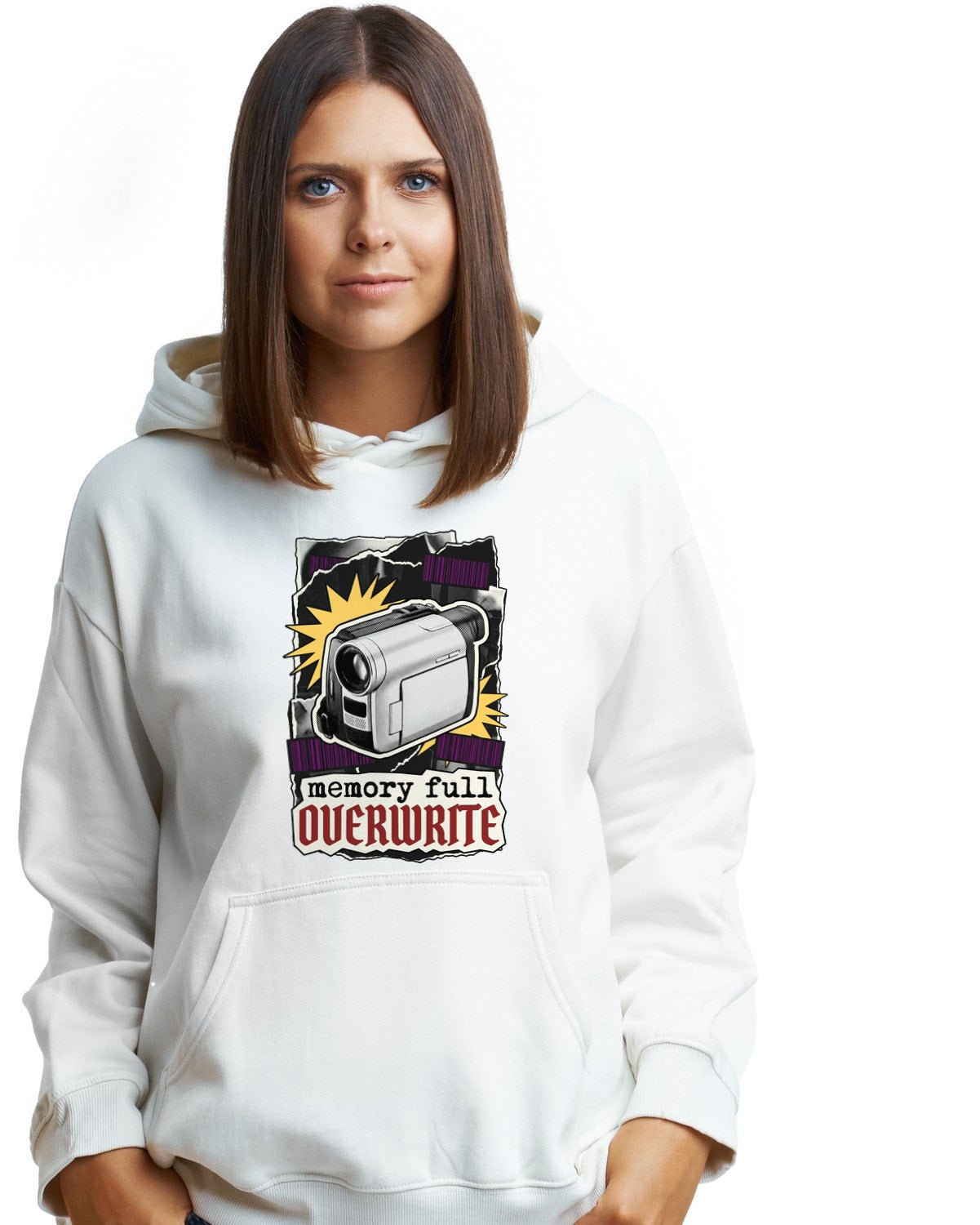 Analog Memory Overwrite Collage Hoodie — lifestyle photo