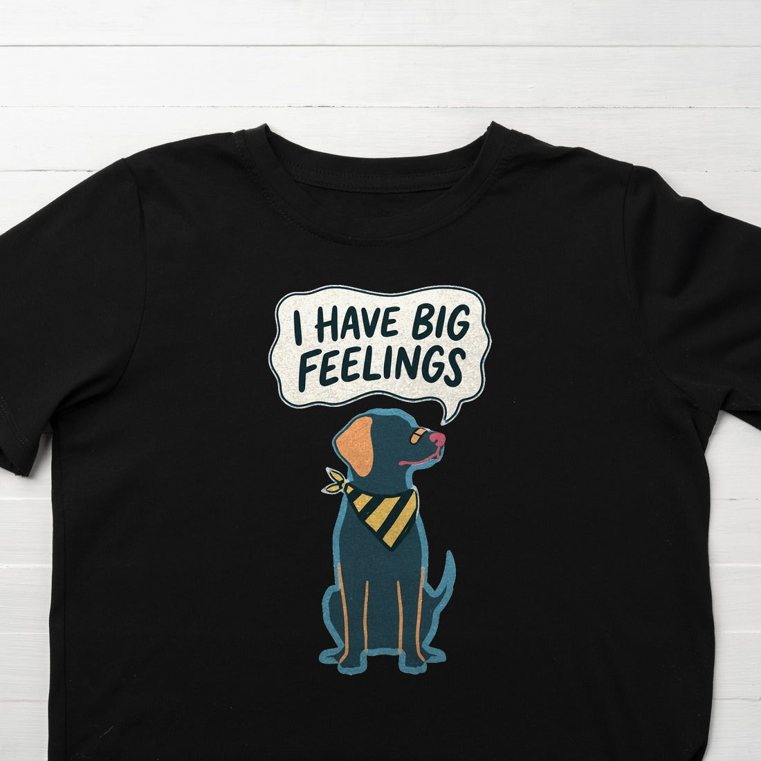 Spicy Rescue Club Big Feelings Kids Tee — lifestyle photo