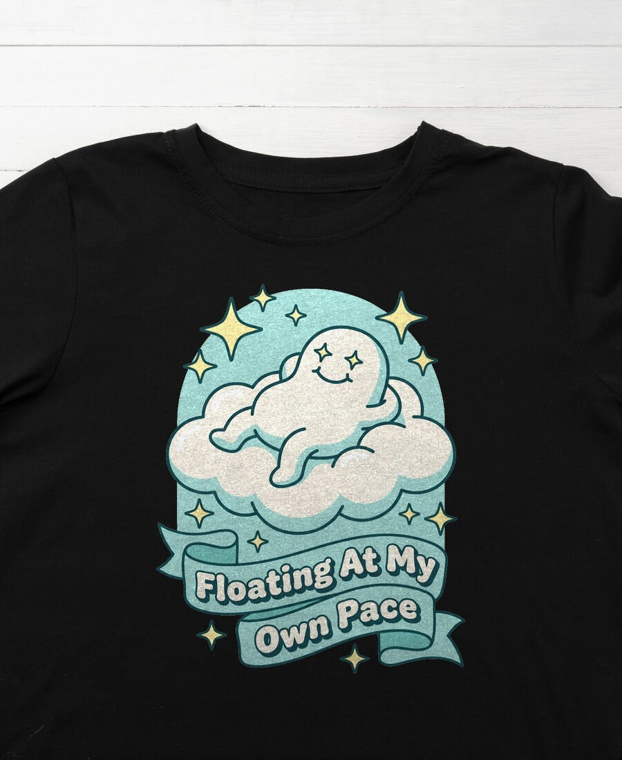 Floating At My Own Pace Blob Cloud Kids Tee — lifestyle photo