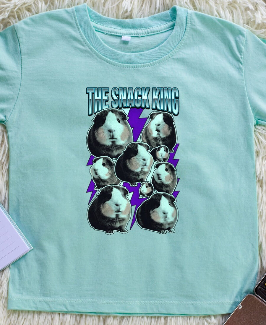 Heavyweight Snacker Guinea Pig Bootleg Kids Tee — lifestyle photo