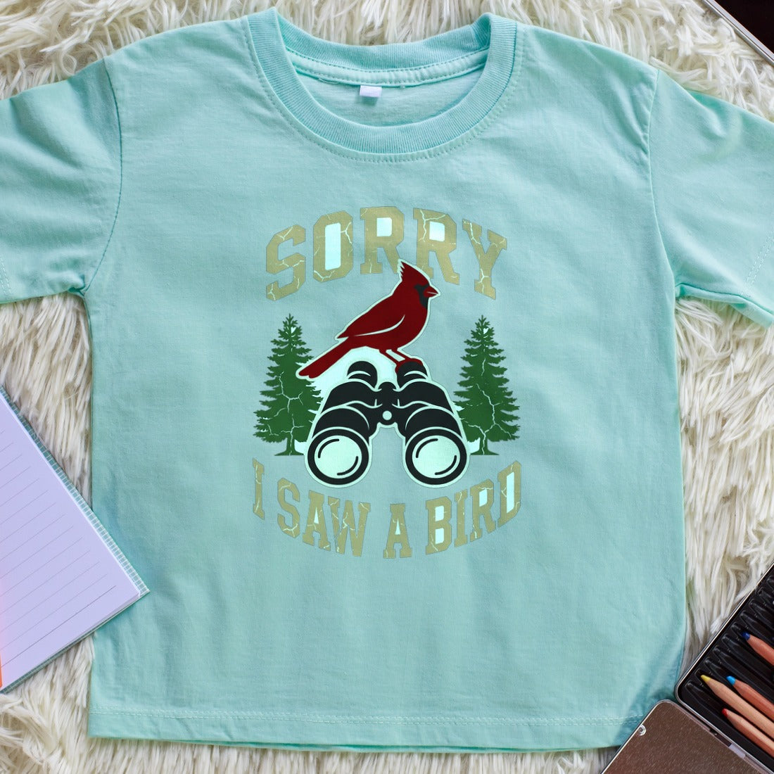 Varsity Birding Distraction Club Kids Tee — lifestyle photo