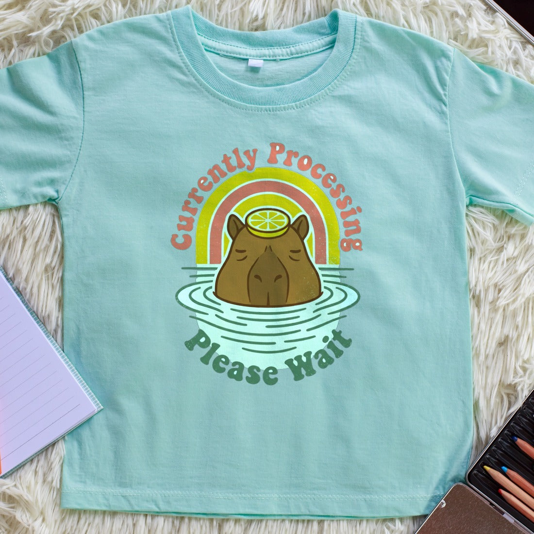 Currently Processing Yuzu Soak Tee Kids Tee — lifestyle photo