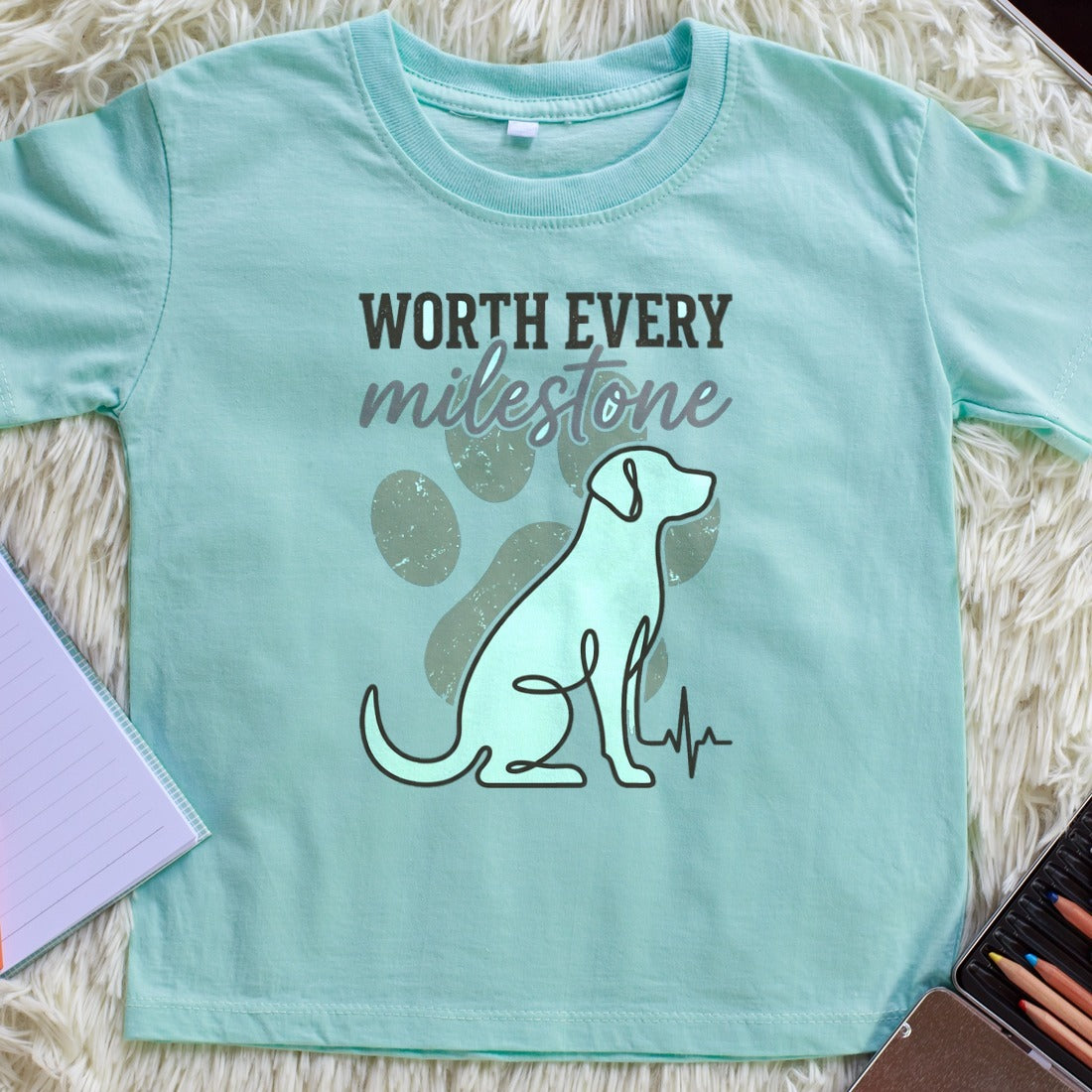 Worth Every Milestone Rescue Tee Kids Tee — lifestyle photo