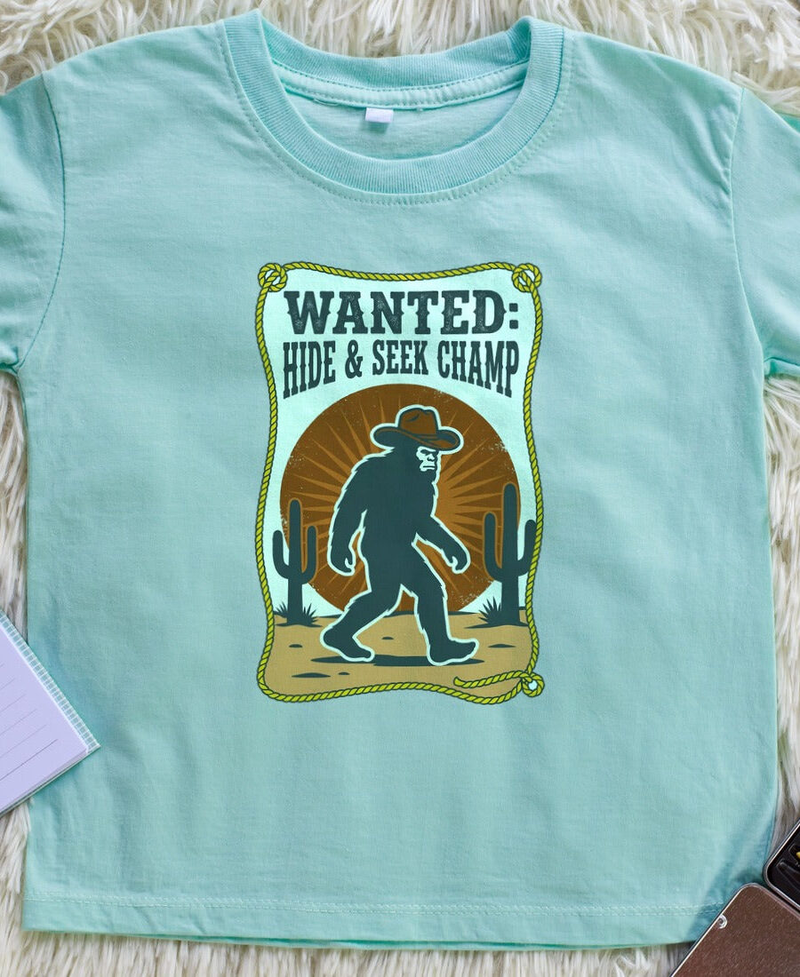 Wanted: Hide And Seek Champion Kids Tee — lifestyle photo