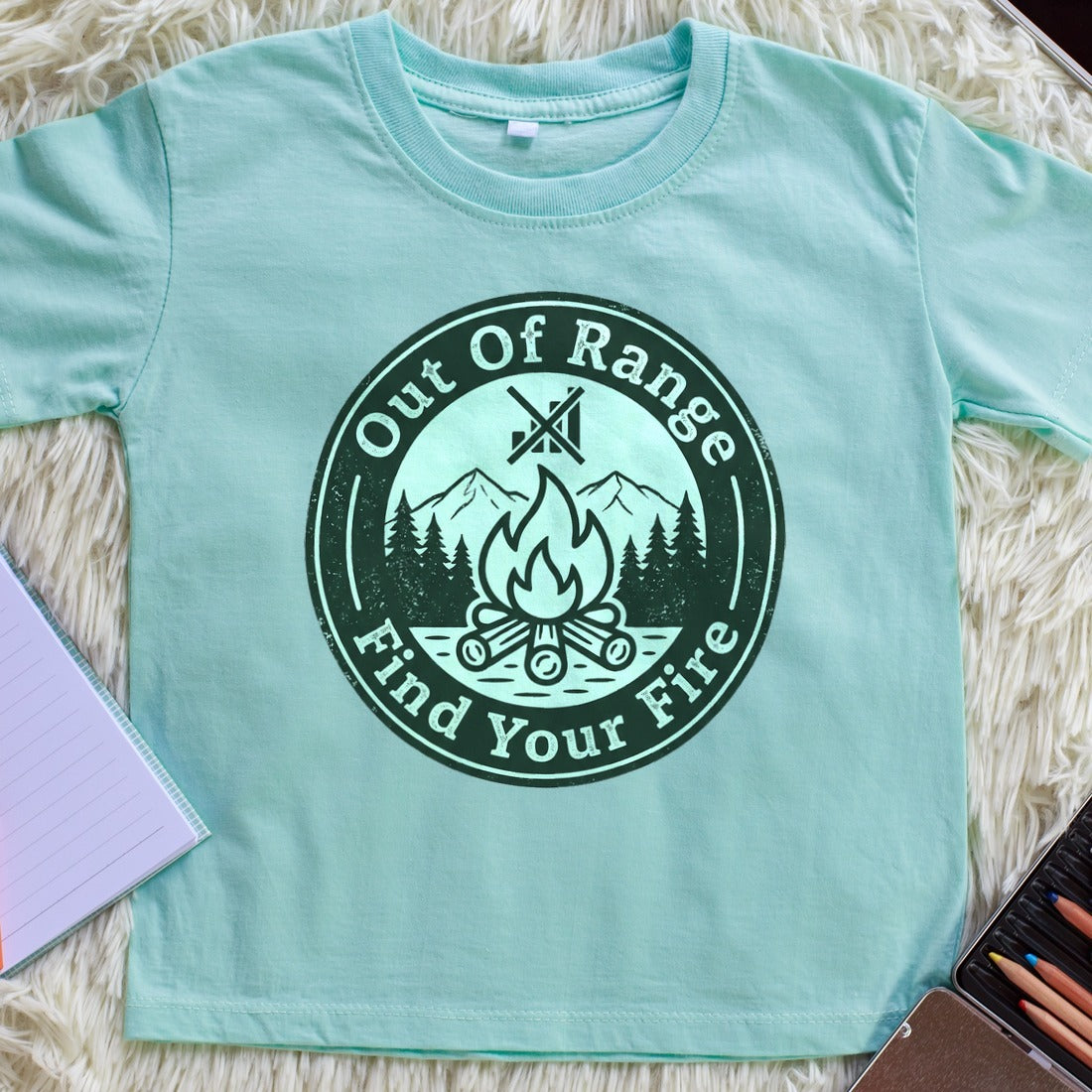 Out Of Range Outdoor Society Kids Tee — lifestyle photo