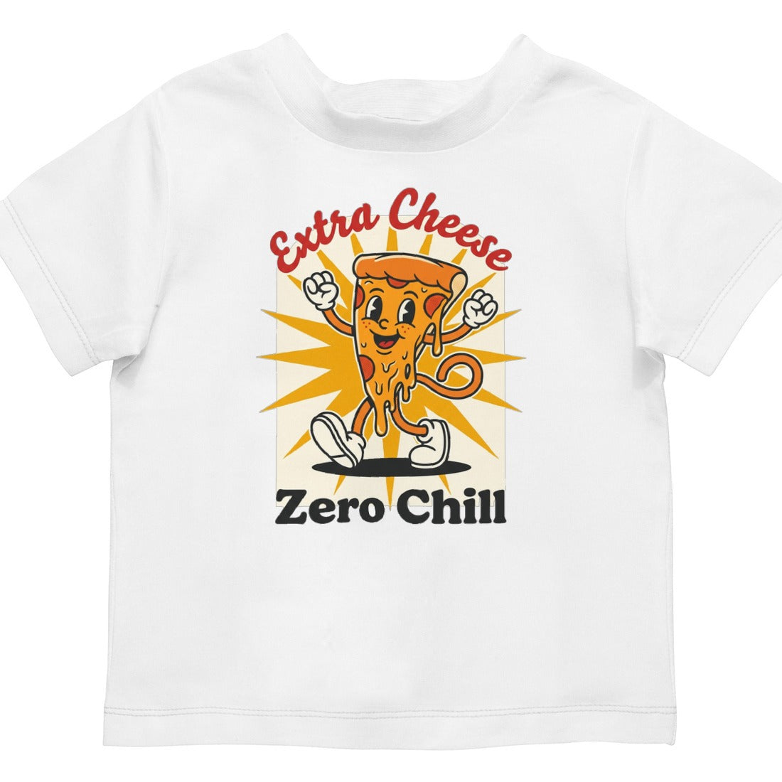 Extra Cheese Zero Chill Mascot Kids Tee — lifestyle photo
