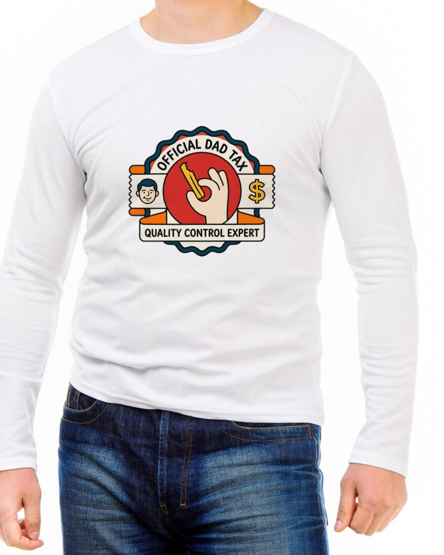 Official Dad Tax Quality Control Long Sleeve — lifestyle photo