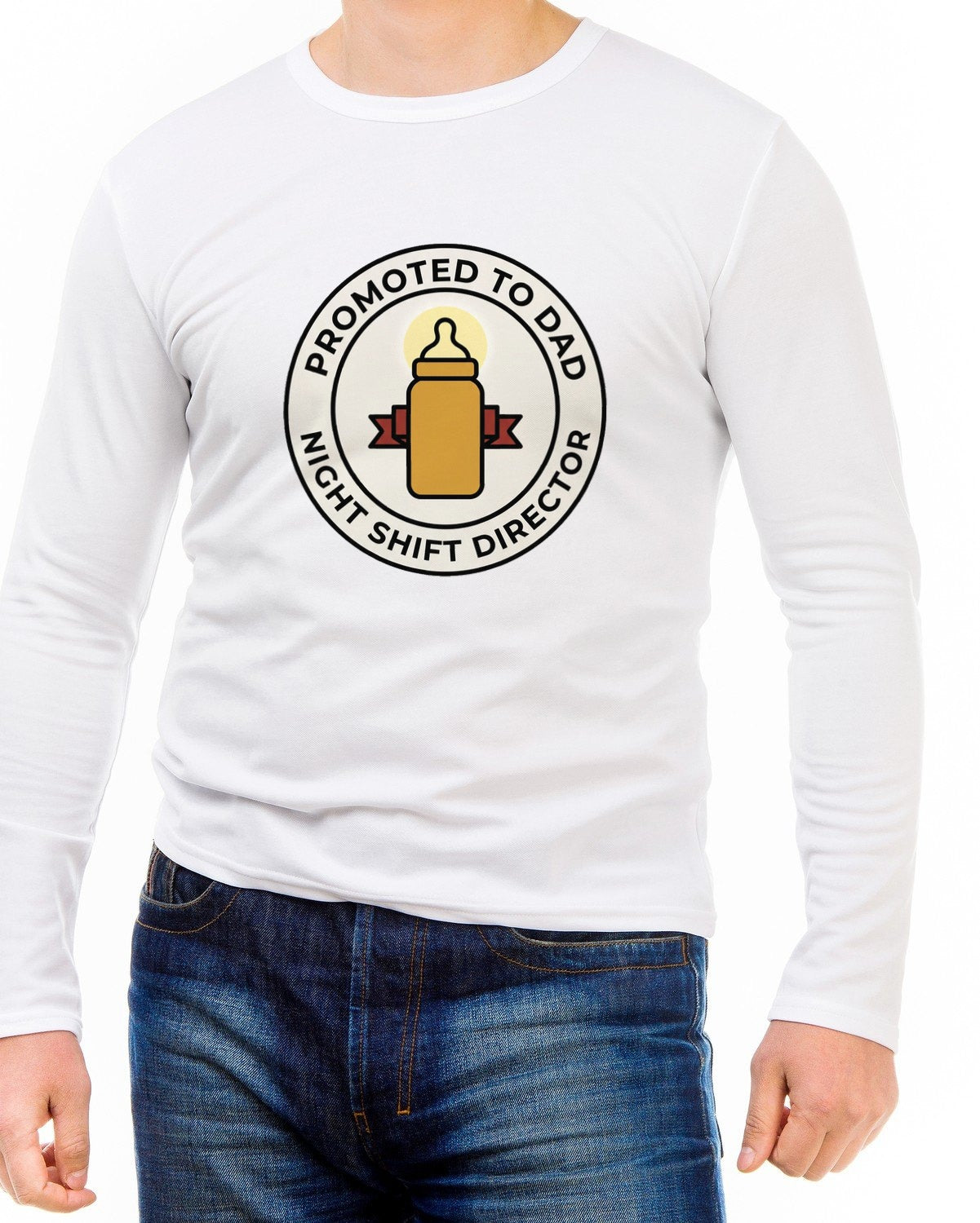 Promoted To Dad Night Shift Director Long Sleeve — lifestyle photo