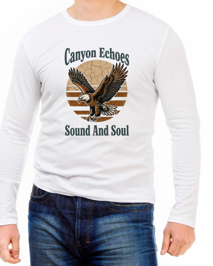 Canyon Echoes Vintage Eagle Crest Long Sleeve — lifestyle photo