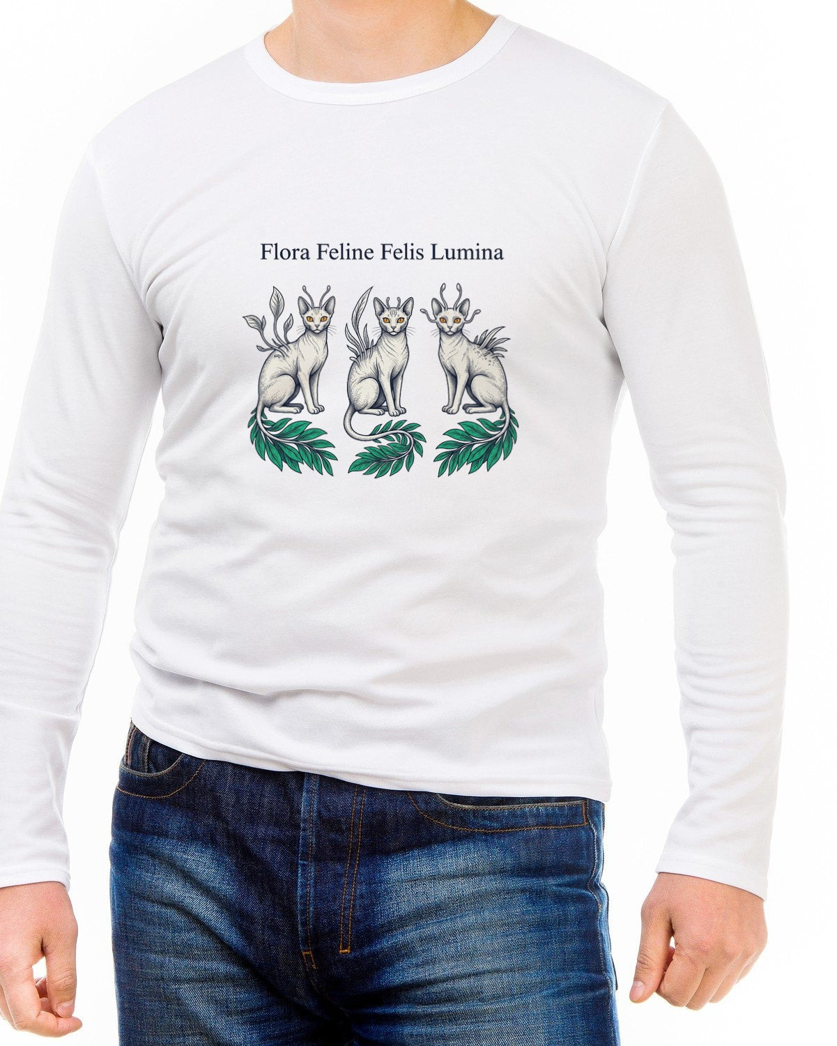 Flora-Feline Species Discovery Chart Long Sleeve — lifestyle photo