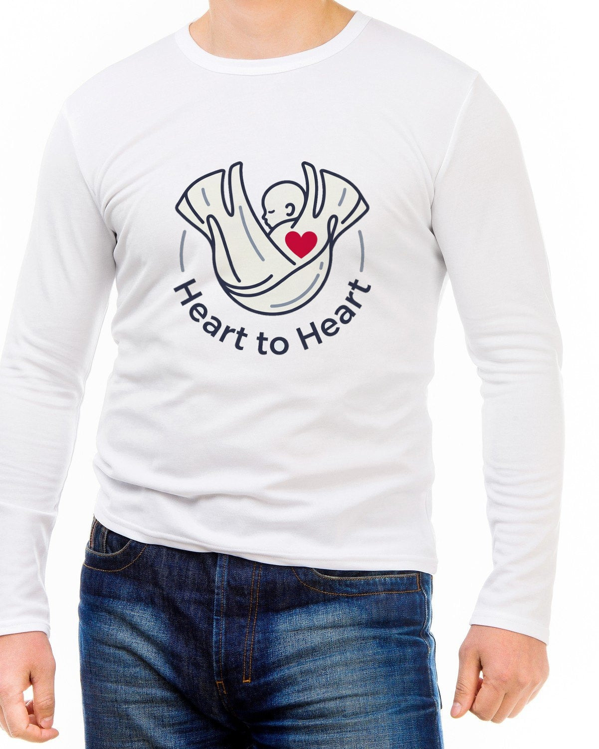 Heart To Heart Continuous Line Silhouette Long Sleeve — lifestyle photo