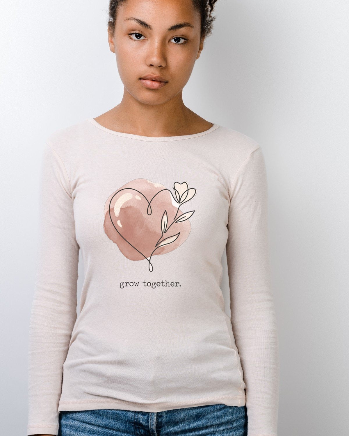 Bound By Bloom Continuous Line Art Long Sleeve — lifestyle photo