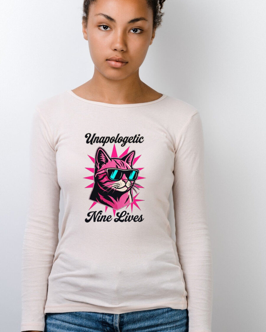 Y2K Pop Icon Rebel Feline Long Sleeve — lifestyle photo