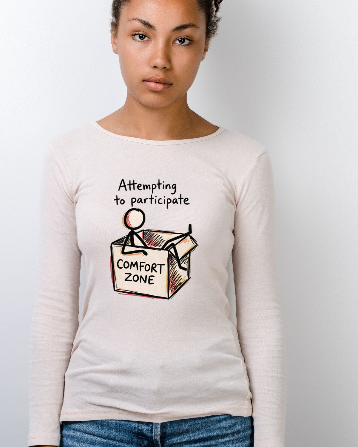 Attempting To Participate Comfort Zone Box Long Sleeve — lifestyle photo
