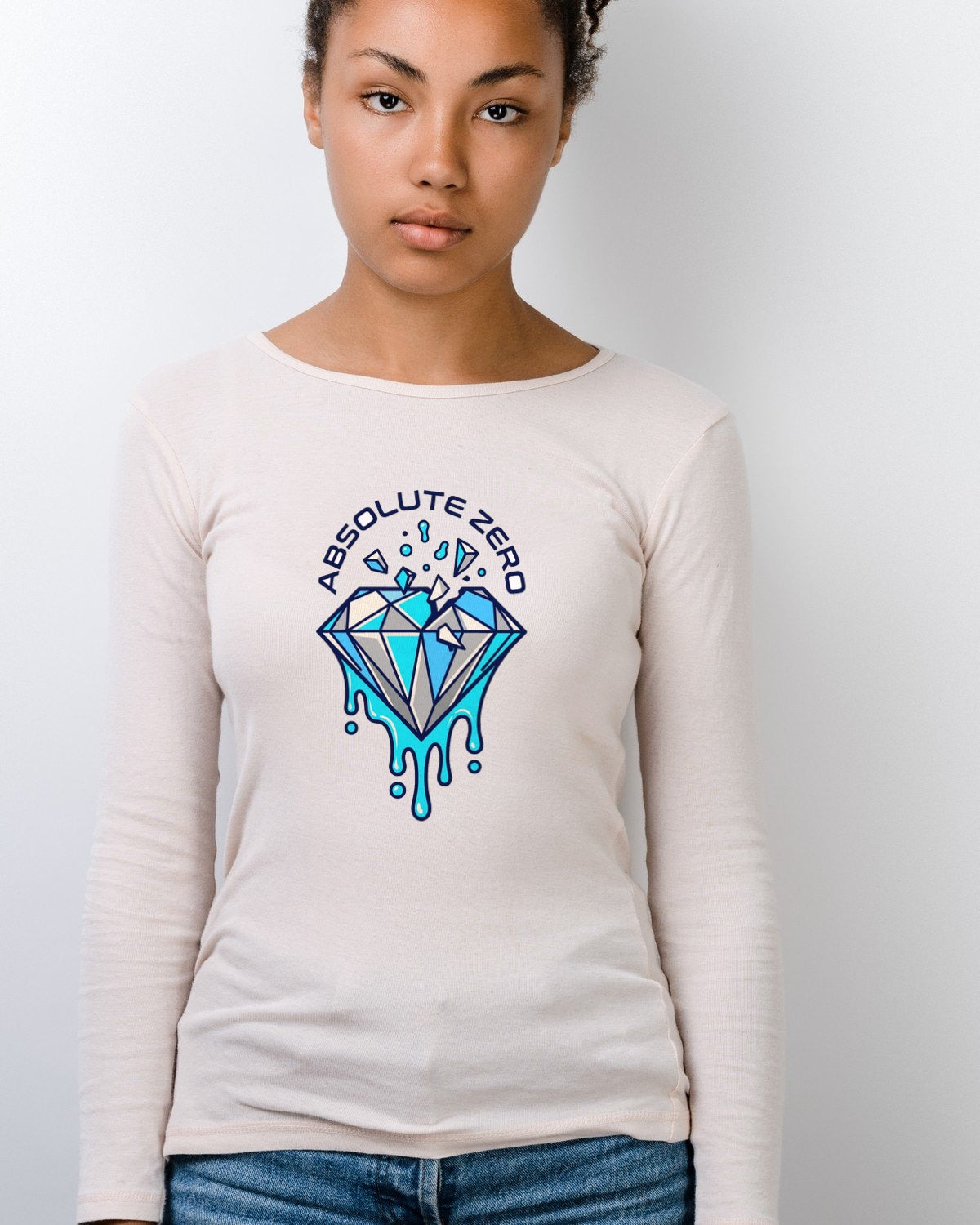Absolute Zero Chrome Drip Tee Long Sleeve — lifestyle photo