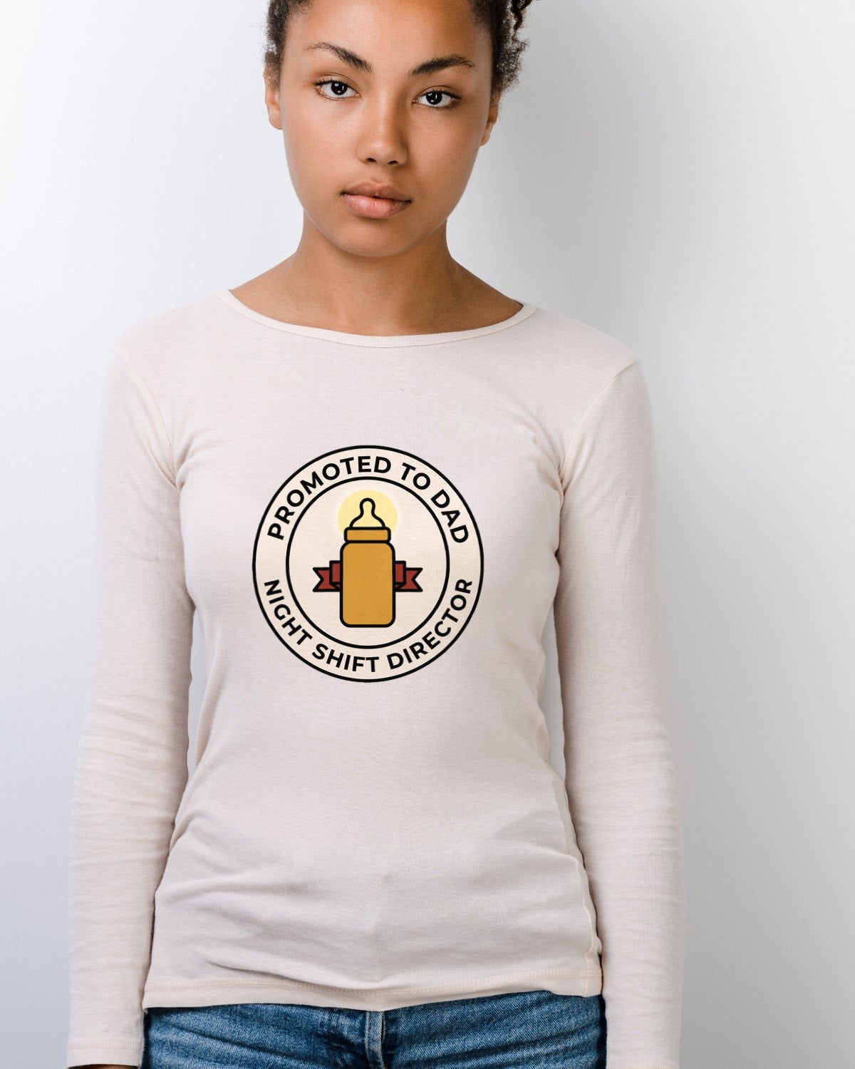 Promoted To Dad Night Shift Director Long Sleeve — lifestyle photo