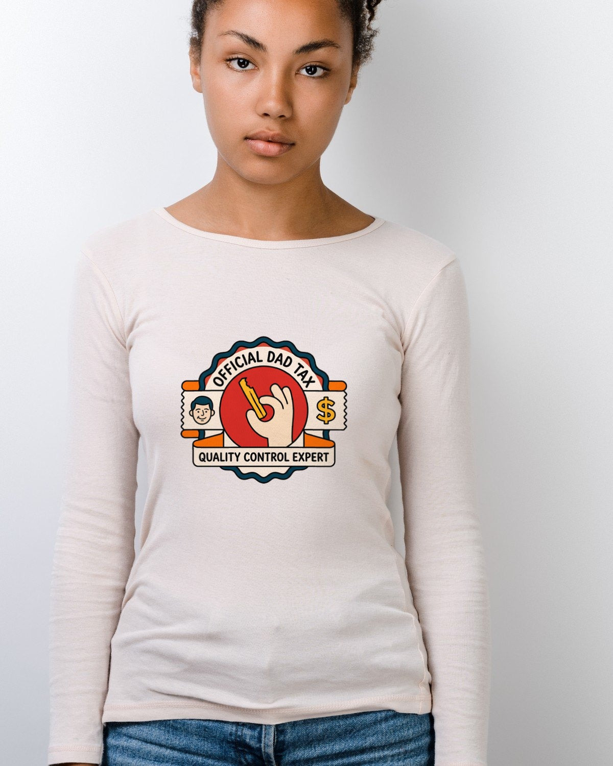 Official Dad Tax Quality Control Long Sleeve — lifestyle photo