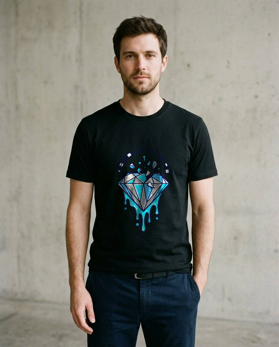 Absolute Zero Chrome Drip Tee — lifestyle photo