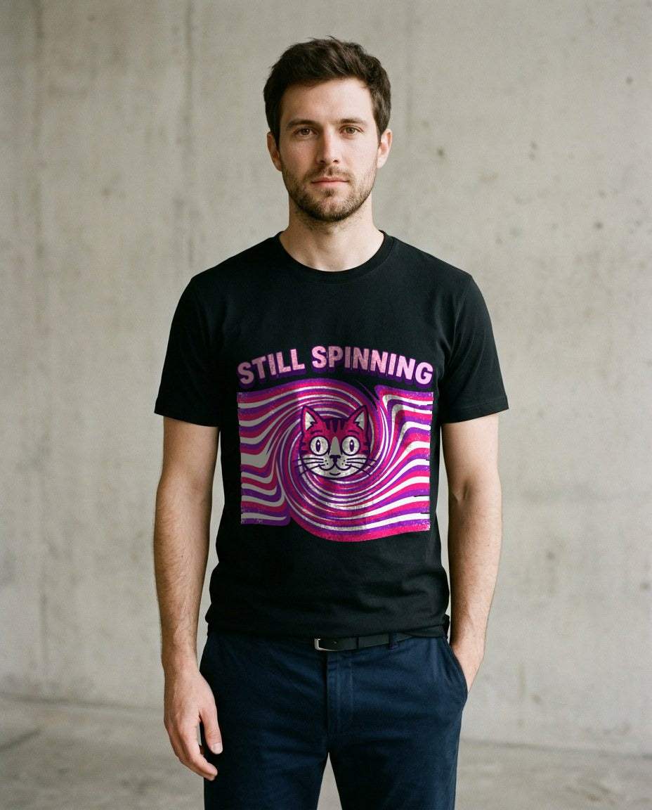 Dizzy Whiskers Spiral Stripe Illusion — lifestyle photo