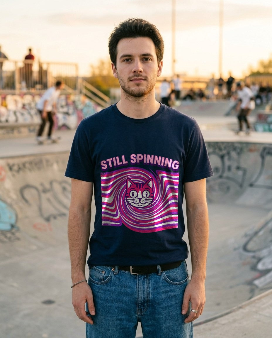 Dizzy Whiskers Spiral Stripe Illusion — lifestyle photo