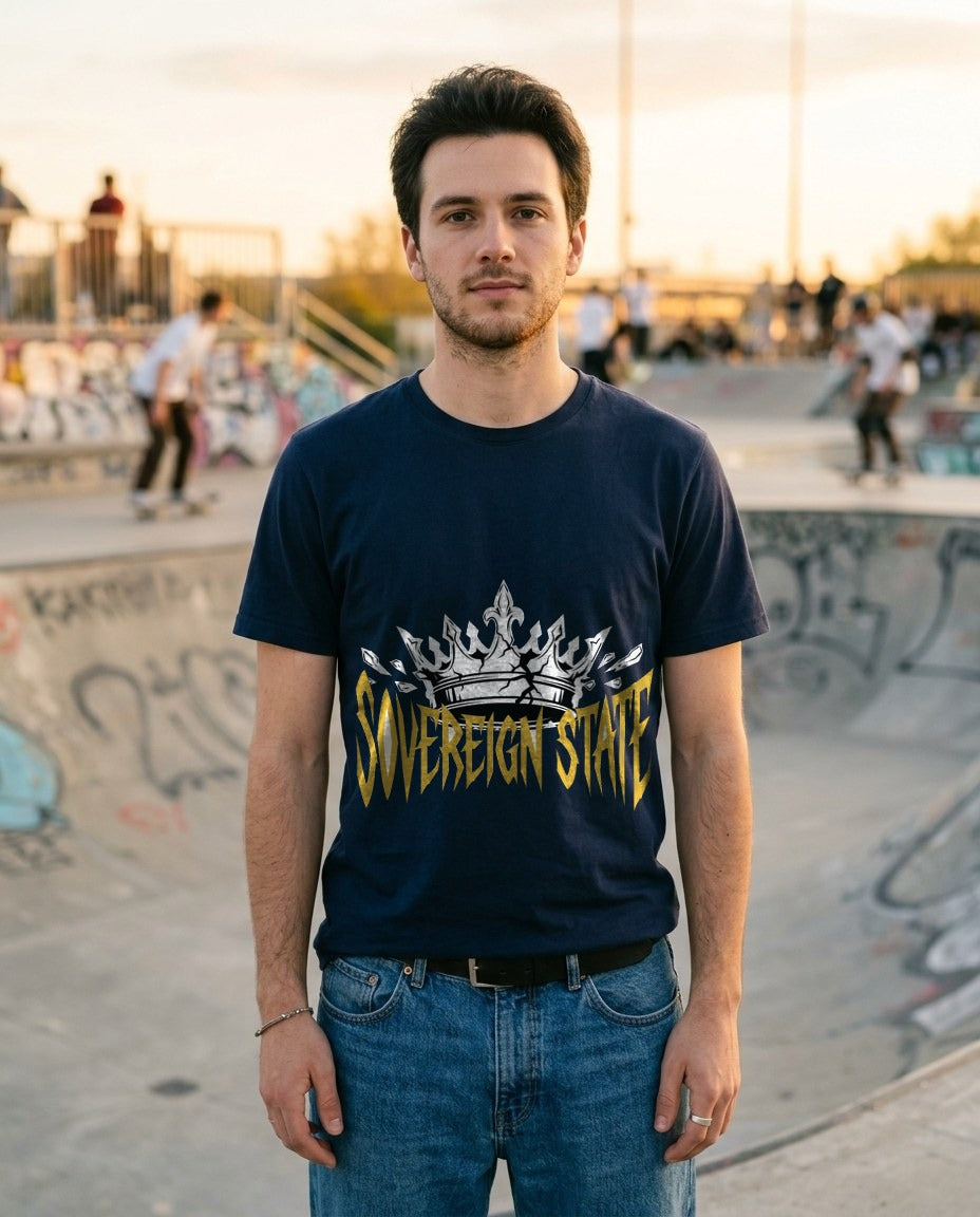 Sovereign State Shattered Crown Box Logo — lifestyle photo