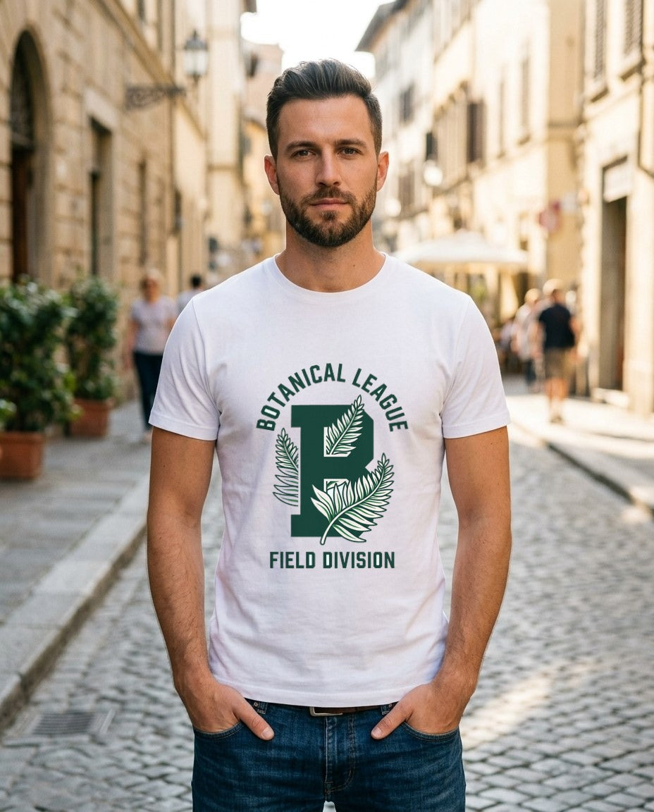 Botanical League Varsity Fern Tee — lifestyle photo