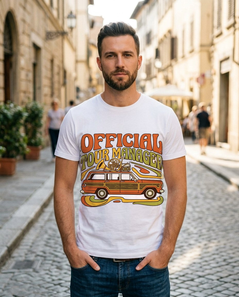 Brass & Woodwind Tour Manager Tee — lifestyle photo