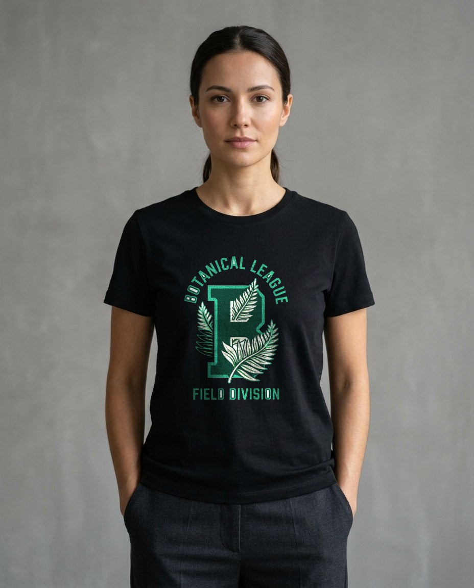 Botanical League Varsity Fern Tee — lifestyle photo