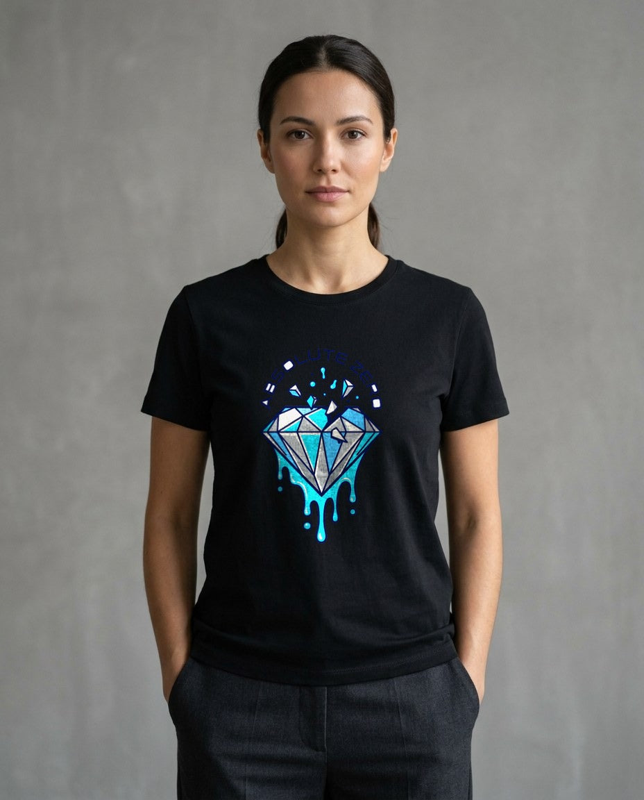 Absolute Zero Chrome Drip Tee — lifestyle photo