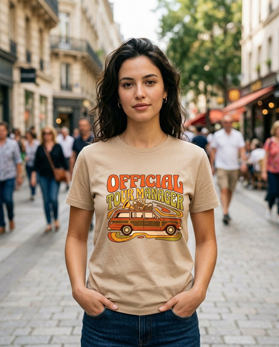 Brass & Woodwind Tour Manager Tee — lifestyle photo