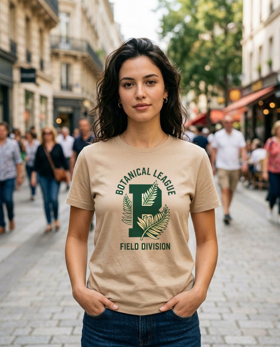 Botanical League Varsity Fern Tee — lifestyle photo