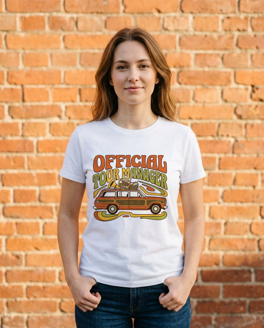 Brass & Woodwind Tour Manager Tee — lifestyle photo