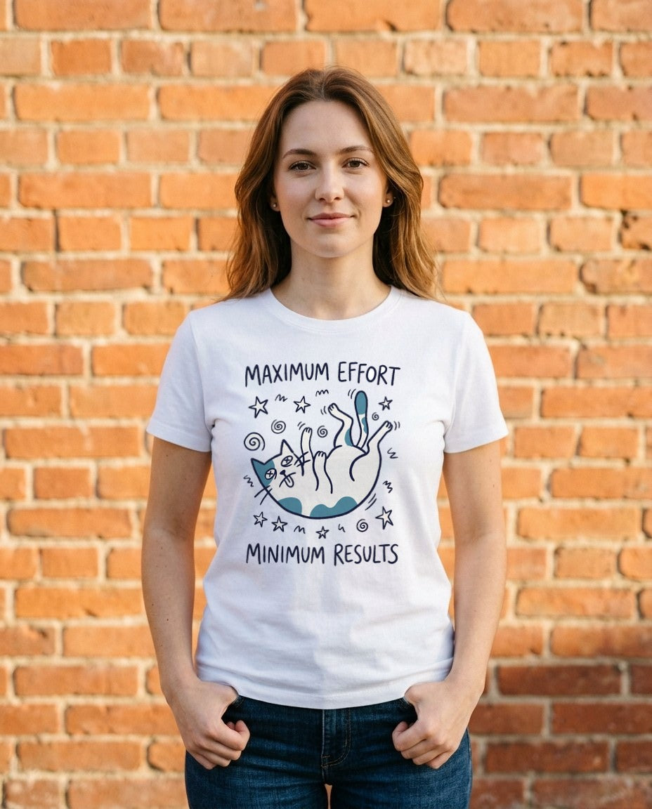 Maximum Effort Minimum Results Wobbly Cat — lifestyle photo