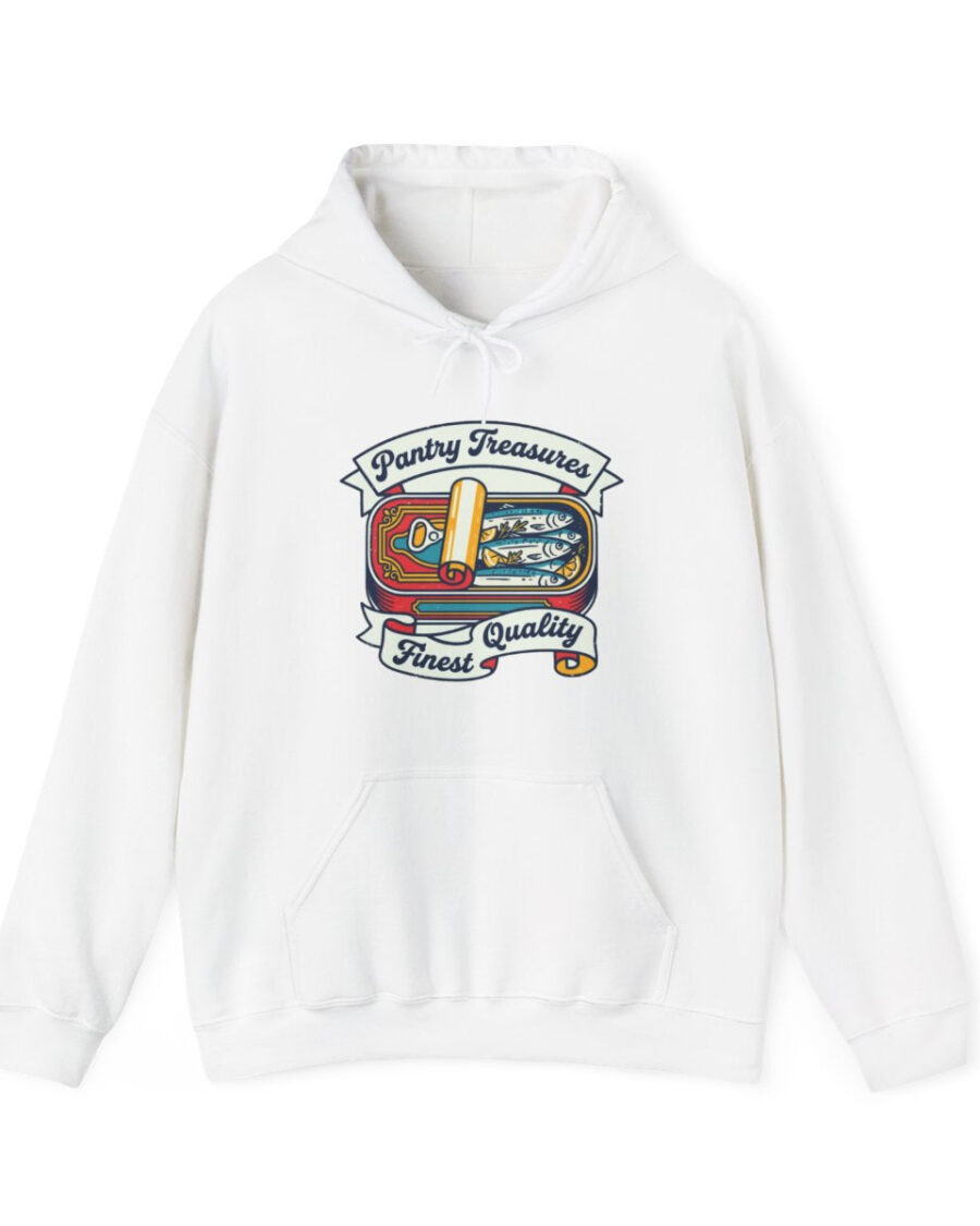 Pantry Treasures Vintage Anchovy Tin Hoodie — lifestyle photo