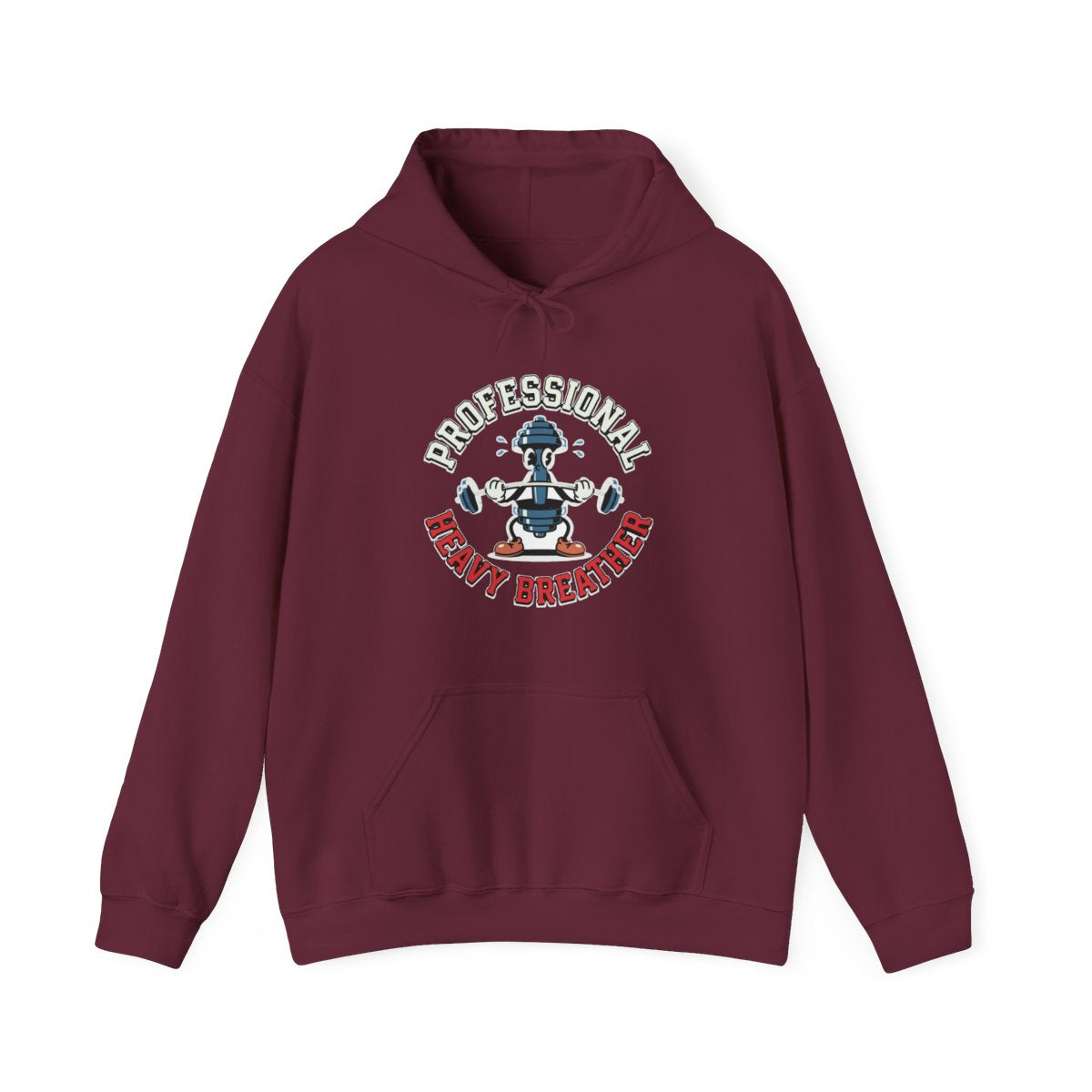 Professional Heavy Breather Retro Mascot Hoodie — lifestyle photo