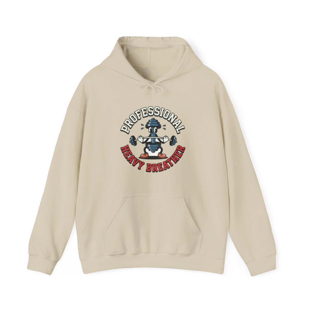 Professional Heavy Breather Retro Mascot Hoodie — lifestyle photo