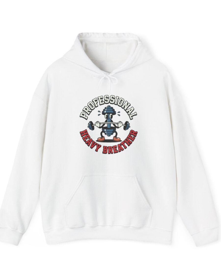 Professional Heavy Breather Retro Mascot Hoodie — lifestyle photo