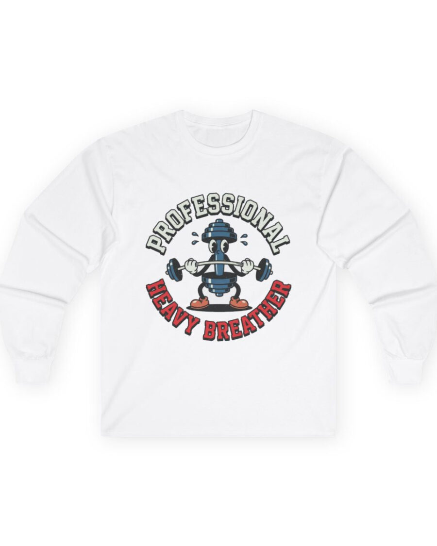 Professional Heavy Breather Retro Mascot Long Sleeve — lifestyle photo