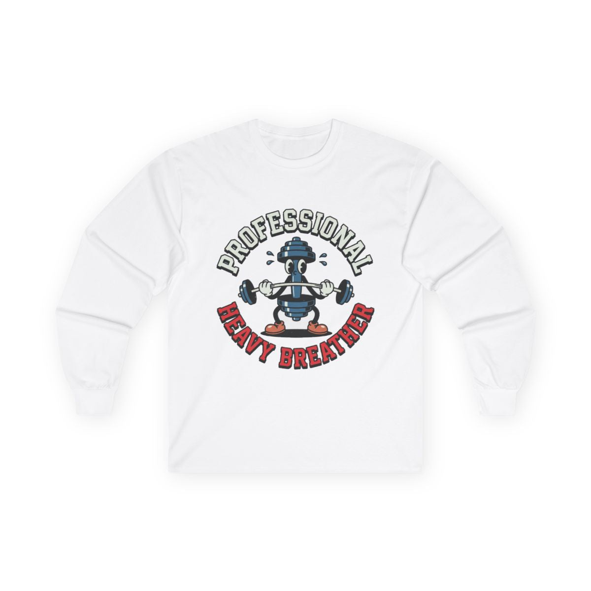 Professional Heavy Breather Retro Mascot Long Sleeve — lifestyle photo