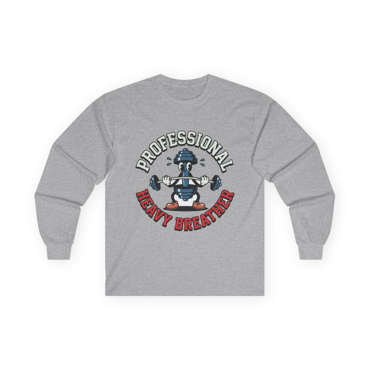 Professional Heavy Breather Retro Mascot Long Sleeve — lifestyle photo
