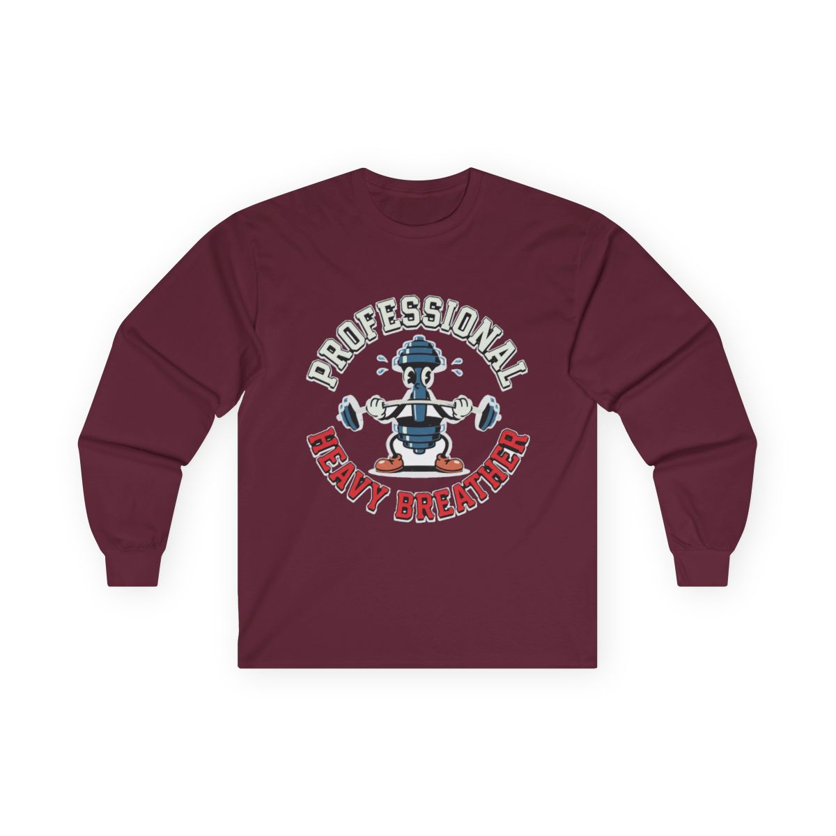 Professional Heavy Breather Retro Mascot Long Sleeve — lifestyle photo