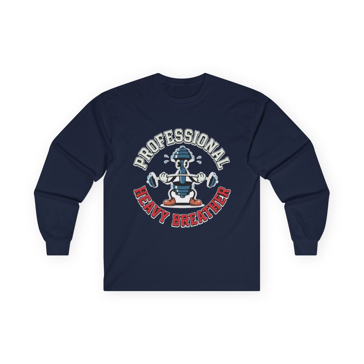 Professional Heavy Breather Retro Mascot Long Sleeve — lifestyle photo