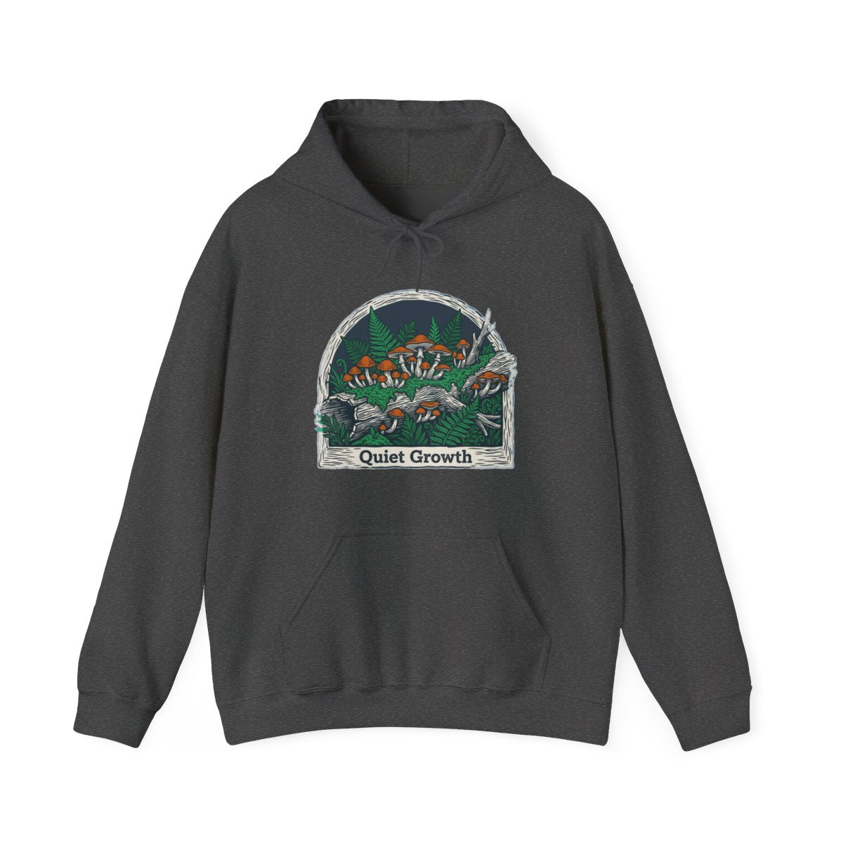 Quiet Growth Mystic Mushroom Grove Hoodie — lifestyle photo