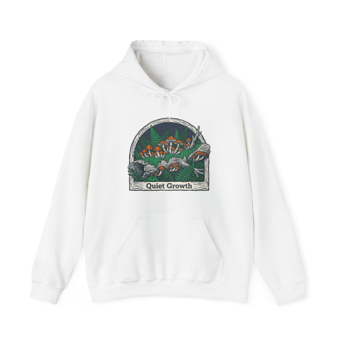 Quiet Growth Mystic Mushroom Grove Hoodie — lifestyle photo