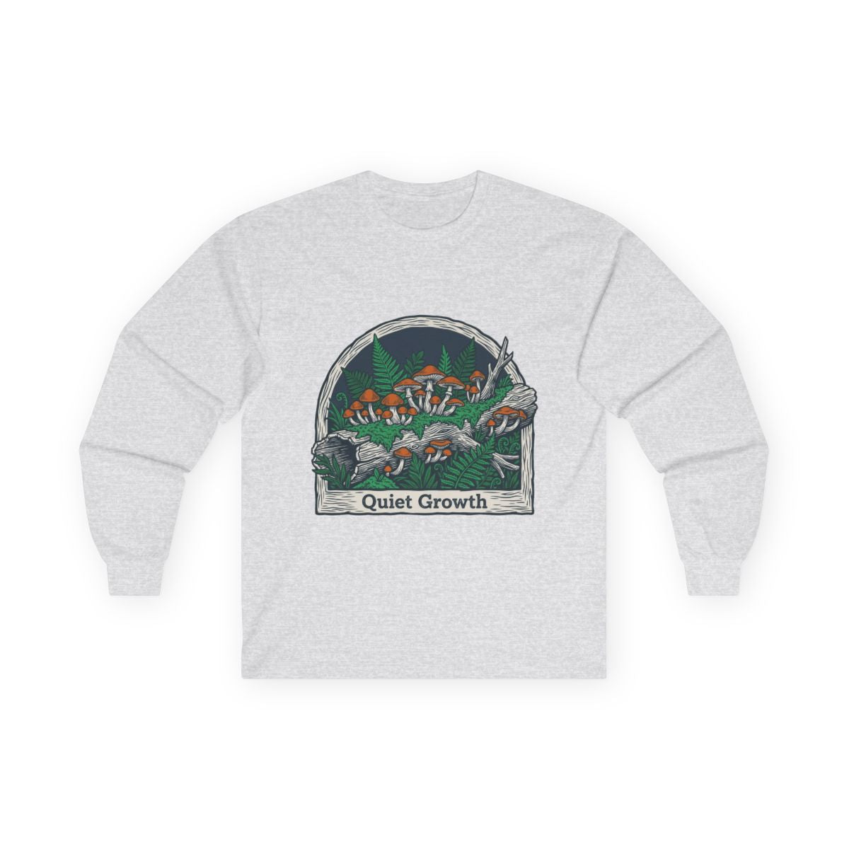 Quiet Growth Mystic Mushroom Grove Long Sleeve — lifestyle photo